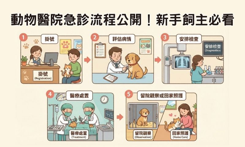 毛孩急診好慌張！板橋寵物急診流程圖